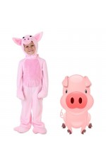 Kids Pink Piglet Jumpsuit Costume Onesie