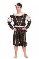 Mens Medieval Noble Man Knight Middle Ages Fancy Dress Costume