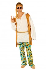 Mens Hippie 60's 70's Peace Groovy Costume