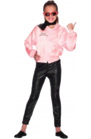 Kids 50's 1950's Grease Pink Lady Satin Jacket Costume 27490_3