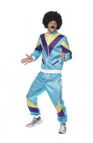 Mens 80s Height Fashion Scouser Tracksuit Shell Suit Costume