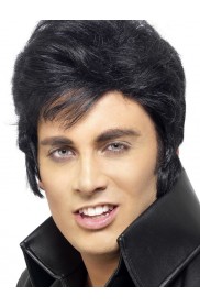 Rock Star Elvis Presley Las Vegas Wig Black Hair