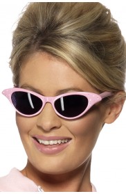 Flyaway Style Rock and Roll Pink Lady Sunglasses 1950s 50s Fancy Dress Accessory
