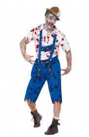Mens Lederhosen Halloween Zombie Costume lb2104