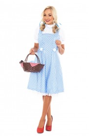 Girls Dorothy Costume  Classic Blue Gingham Dress for Book Week & Parties