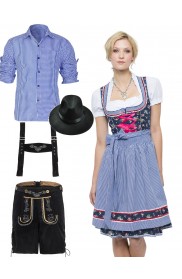Couple Oktoberfest Costume Bavarian German Mens Ladies Lederhosen