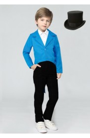 Blue Kids Tailcoat Magician With Top Hat