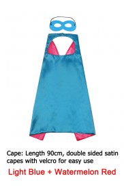 Light Blue & Watermelon red Double sided Cape & Mask Costume set tt1098-17