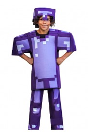 Kids Purple Minecraft Game Costume lp1077purple