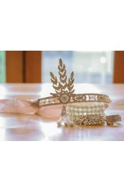 1920s Golden Headband Bracelet Ring Vintage Gatsby Set