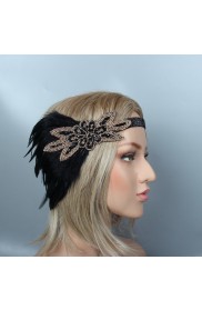 1920s Headband Feather Gatsby Flapper Headpiece