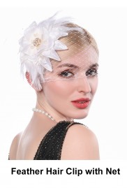 20s Feather Hair Clip with Net accessory lx0255