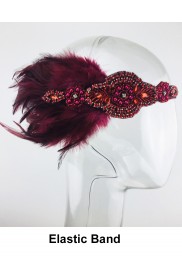 1920s Red Feather Headband lx0259