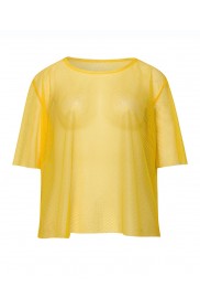 Yellow Neon Fishnet Vest Top T-Shirt 1980s Costume
