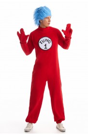 Mens Dr Seuss Thing 1 Thing 2 costume side pp1006