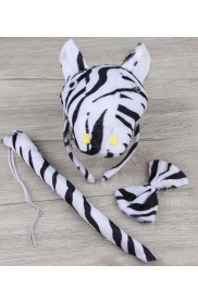 Zebra Headband Bow Tail Set Kids Animal Zoo Headpiece