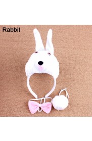 Rabbit Headband Bow Tail Set Kids Animal Farm Zoo Party Headpiece