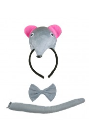 Rat Headband Bow Tail Set Kids Animal Headpiece