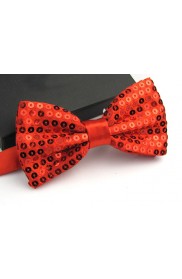 Red Glitter Sequin Clip-on Bowtie Dance Party Bow Tie Costume Accessory