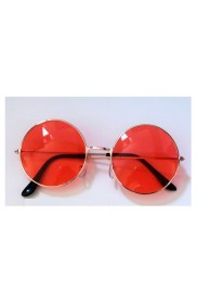Orange Pink Retro 80s Round Frame Sunglasses