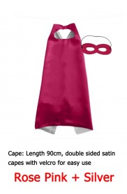 Rose Pink Double sided Cape & Mask Costume set