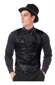 Unisex Black Sequin Vest Waistcoat 80s Disco Dance Party Show Costume