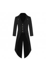 Black Mens Steampunk Tailcoat Jacket Gothic Victorian Frock Coat