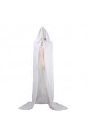 White Kids Hooded Velvet Cloak Cape Wizard Costume