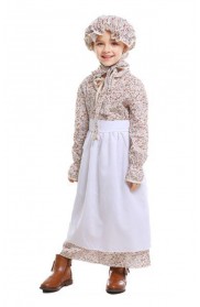 Girls Poor Victorian Maid Costume Retro Nanny Book Week Olden Days Fancy Dress