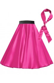 Hot Pink Satin 1950's Rock n Roll Style 50s skirt