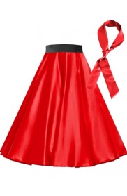 Red Satin 1950's Rock n Roll Style 50s skirt