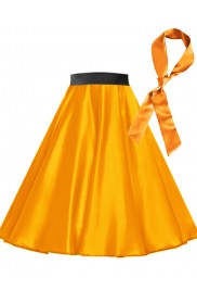 Orange Satin 1950's Rock n Roll Style 50s skirt