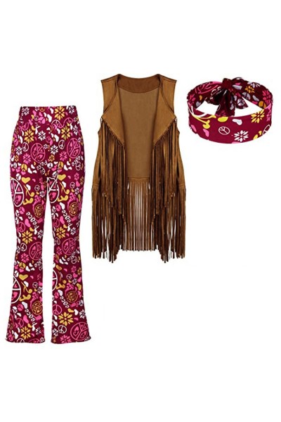 60s 70s Hippie Disco Costume For Women – Fancy Dress Outfit, Size 8-16 Plus Size – Yummy Bee