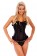 Corsets Bustiers - Black Boned lace up Corset, g string