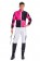 Hot Pink Black Jockey Horse Racing Rider Mens Uniform Fancy Dress Costume