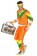 orange Mens 80s Tracksuit Shell Suit Costume lh237orange