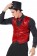 Unisex Red Sequin Vest Waistcoat 80s Disco Dance Costume