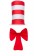 Adult Dr Seuss Stripe Cat in the Hat Bow Tie Gloves