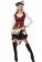 Pirate Costumes - Ladies Caribbean Pirate Velvet Costume Wehch Swashbuckler Fancy Dress Outfit Hat