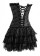 Corsets Bustiers - Gothic Black Lace up dress corset, g string, skirt