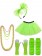 Green Coobey Ladies 80s Tutu Skirt and Accessory Set tt1074-8tt1059-3lx3006-4tt1017tt1048-9