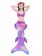 Girls Purple Mermaid Tail Swimsuit Bikini Costume