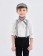 Grey Victorian boy colonial boy costume cap hat braces neckerchief 3pcs set kit