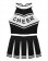 Black Cheerleader School Girl Uniform Costume details lh350black