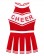 Red Cheerleader School Girl Uniform Costume details lh350red