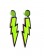 80s Green Glitter Lightning Earrings