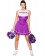 Purple Ladies Cheerleader School Girl Uniform Fancy Dress Costume