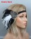 1920s Black White Feather Vintage Bridal Great Gatsby Flapper Headpiece