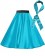 Aqua Blue Satin 1950's Rock n Roll Style 50s skirt