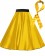 Yellow Satin 1950's Rock n Roll Style 50s skirt